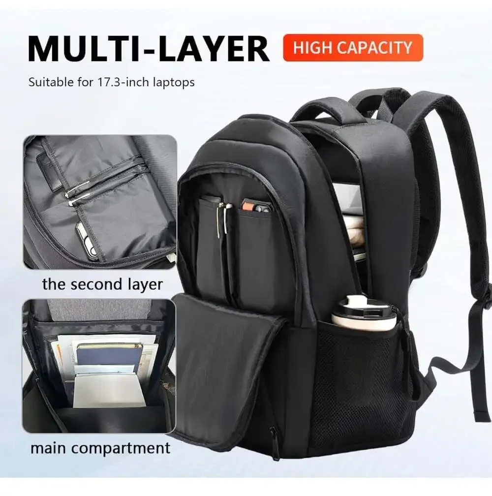 WeiTrust 17.3-Inch Laptop Backpack, Water-Resistant Multi-Layer Travel and Busin